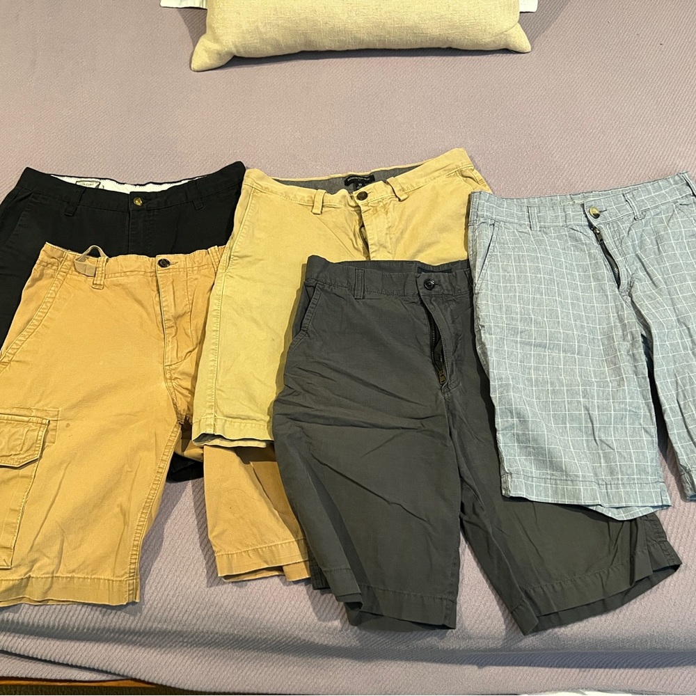 Men's Casual Shorts Collection - Black, Tan, Gray